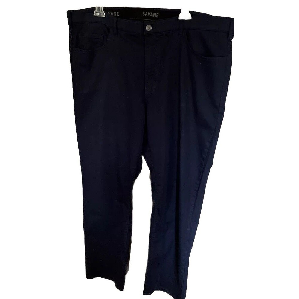 Savane Men’s Navy Blue Pants Straight Leg Size 40x30 Business Casual